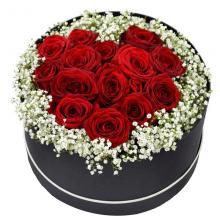 Round Box of 12 Red Roses Round Box of 12 Red Roses