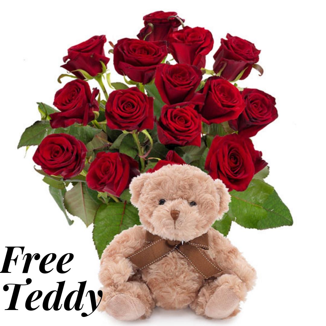 Red Roses and a Free Teddy Bear product984